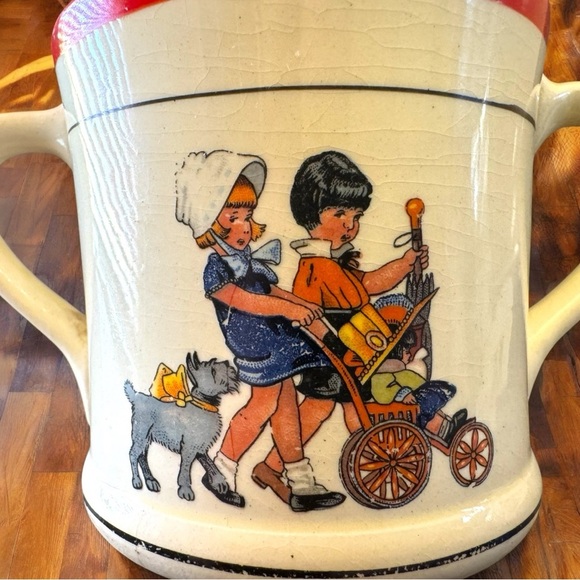 VINTAGE C.P. Co. Double-Handled Children’s Mug - Classic Nursery Scene - Picture 4 of 12